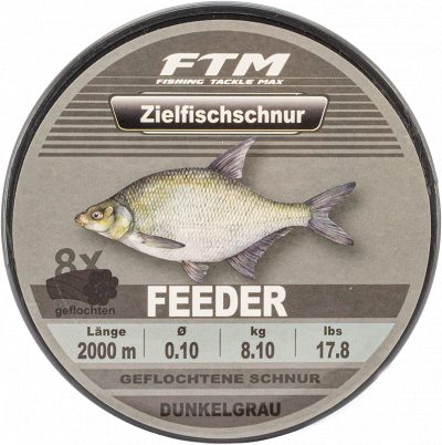 Zielfischschnur geflochten Feeder dunkelgrau Ø 0,10 mm 2000 m