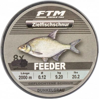 Zielfischschnur geflochten Feeder dunkelgrau Ø 0,12 mm 2000 m