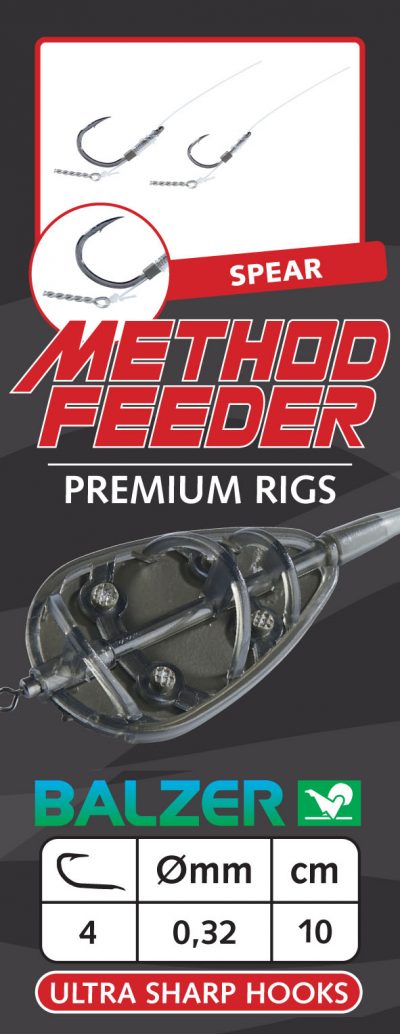 Premium Method Feeder Haken mit Speer, Gr. 8/0,28mm, 10cm