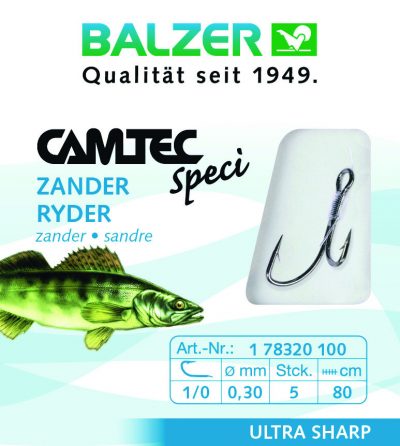 Camtec Zander Ryderhaken brüniert 80cm #1
