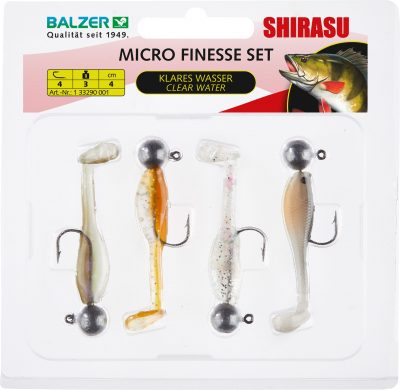 Shirasu Microköder-Set Klares Wasser, mit Squid Aroma, 3g Jighead Hakengröße 4