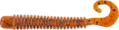 Shirasu Street Curly Paddler, 6,5cm, Green Pumpkin Amber Red