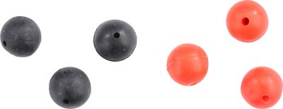 Gummiperlen rot, schwarz, 4mm