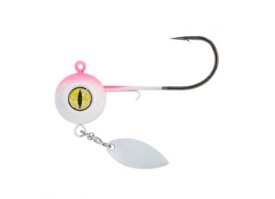 Valhall Bomb Jighead Heilbutt-Großdorsch Jighead mit Spinnerblatt, pink, 75g