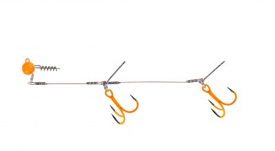 Shirasu Gummifisch-System mit Screw Jig orange 9cm 10g 2x#1