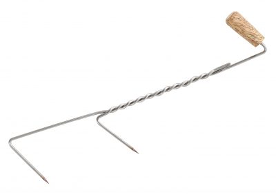 Edelstahl Räucherhaken Holzgriff 18cm