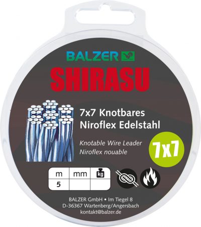 7x7 Stahlvorfach, knotbar, erhitzbar, 4kg, 5m