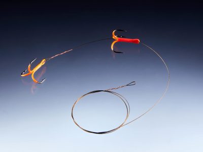 MK Adventure Makrelen/Herings System mit Fluo-orangenen Drillingen, 80cm,Hakengr. 2