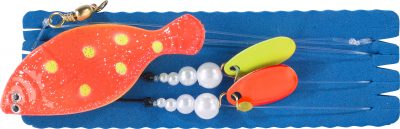 Inliner Plattfisch-Blinker, 40g, Louminous-Weiss-Orange