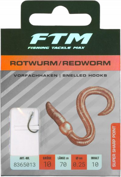 Vorfachhaken Rotwurm 10 Ø 0,25 mm Inh. 10 Stk.