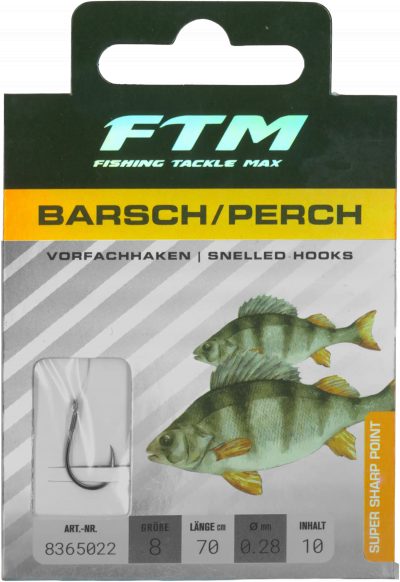 Vorfachhaken Barsch 8 Ø 0,28 mm Inh. 10 Stk.