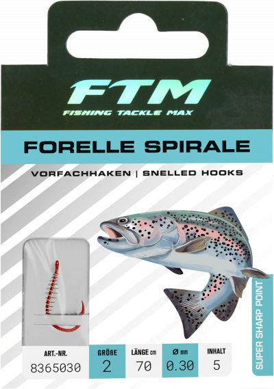 Vorfachhaken Forelle Spirale 2 Ø 0,30 mm Inh. 5 Stk.