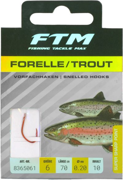 Vorfachhaken Forelle 6 Ø 0,20 mm Inh. 10 Stk.