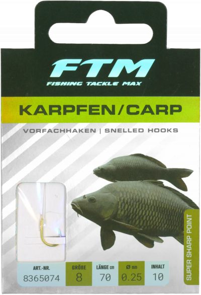 Vorfachhaken Karpfen 8 Ø 0,25 mm Inh. 10 Stk.