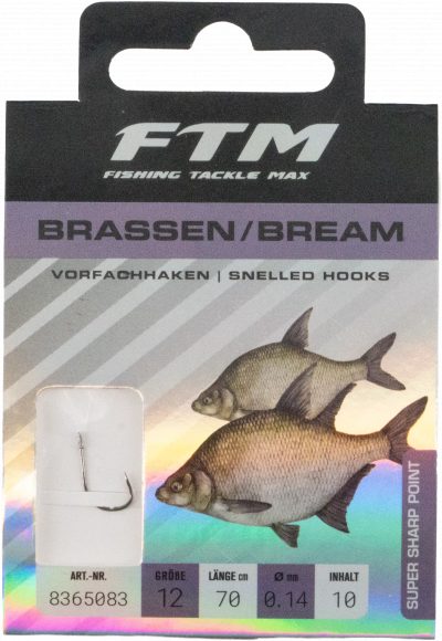 Vorfachhaken Brasse 12 Ø 0,14 mm Inh. 10 Stk.