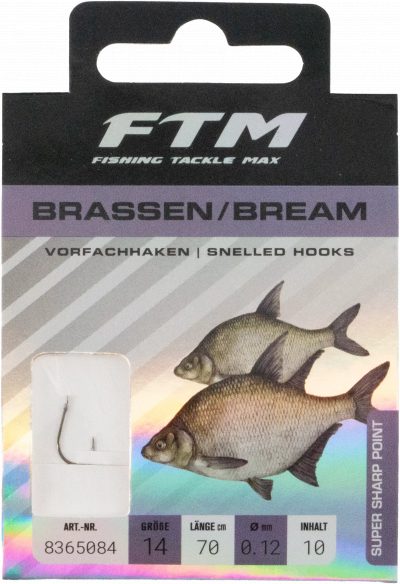Vorfachhaken Brasse 14 Ø 0,12 mm Inh. 10 Stk.