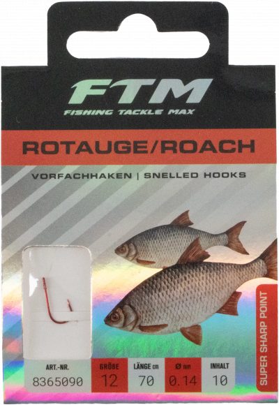 Vorfachhaken Rotauge 12 Ø 0,14 mm Inh. 10 Stk.
