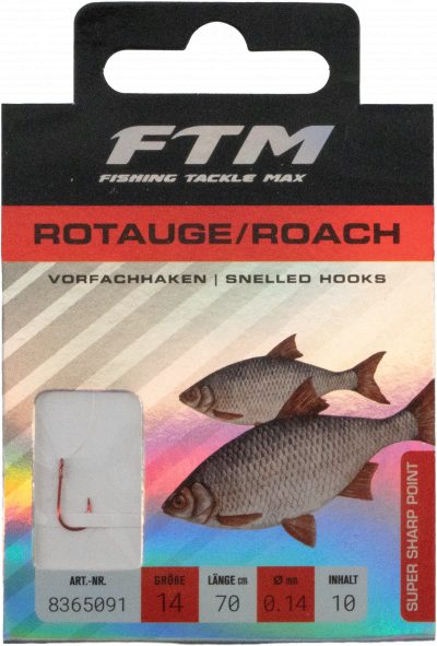 Vorfachhaken Rotauge 14 Ø 0,14 mm Inh. 10 Stk.