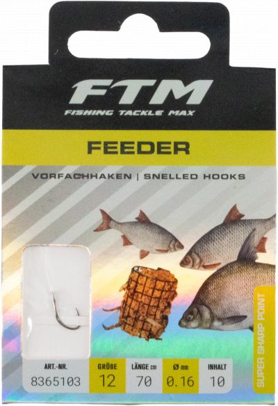 Vorfachhaken Feeder 12 Ø 0,16 mm Inh. 10 Stk.