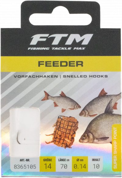 Vorfachhaken Feeder 14 Ø 0,14 mm Inh. 10 Stk.