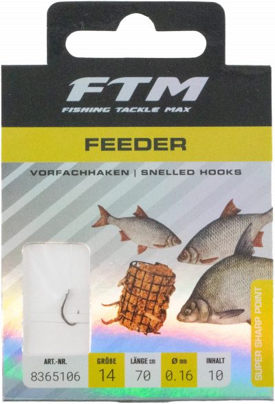 Vorfachhaken Feeder 14 Ø 0,16 mm Inh. 10 Stk.