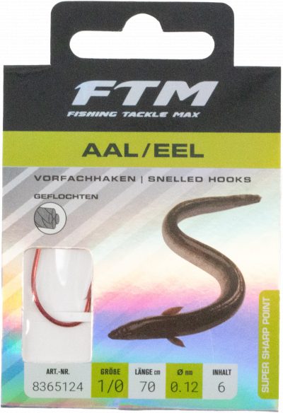 Vorfachhaken Aal geflochten 1/0 Ø 0,12 mm Inh. 6 Stk.
