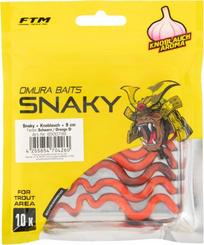Omura Baits Snaky Knoblauch Schwarz / Orange 9 cm