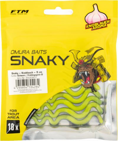 Omura Baits Snaky Knoblauch Schwarz / Frühlingsgrün 9 cm
